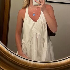 White Flowy anthropology dress